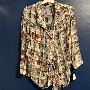 NWT Rachel Roy Collection Sheer Button Down